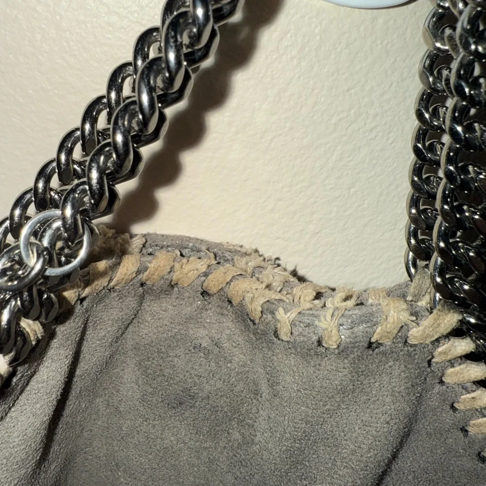 Stella McCartney Falabella Tiny Tote Authentic in Gray Vegan Suede - Picture 5 of 13